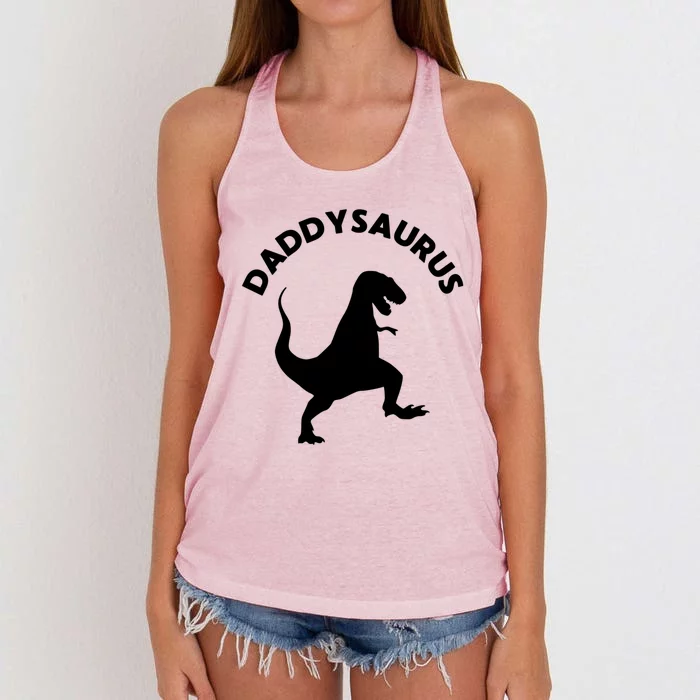 Dinosaur Dad Daddysaurus Funny Gift Women's Knotted Racerback Tank