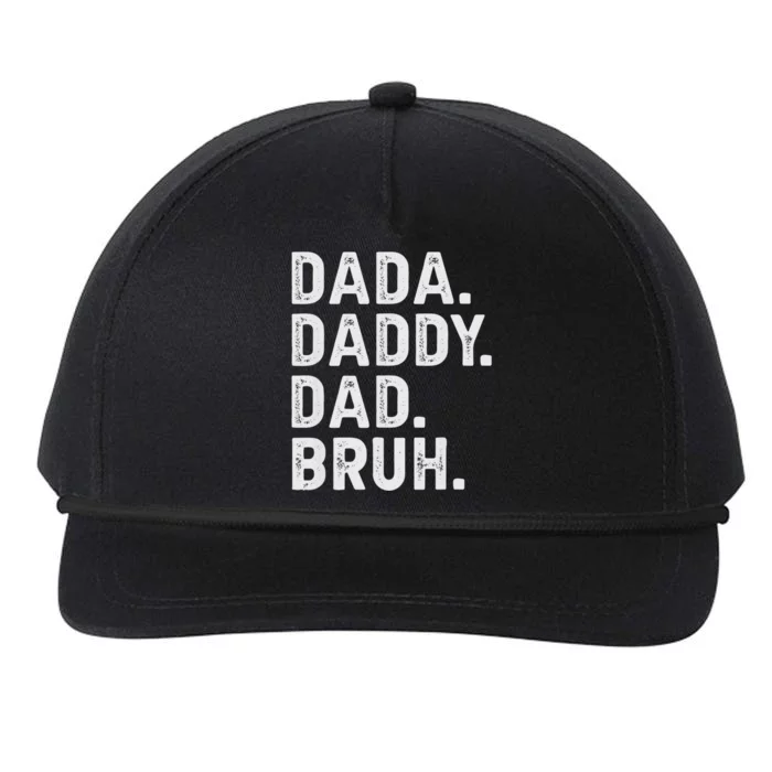 Dada Daddy Dad Bruh Funny Fathers Day Snapback Five-Panel Rope Hat