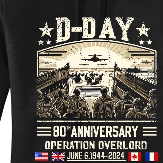 Dday Dwight D. Eisenhower Quote Dday 80th Anniversary Women's Pullover Hoodie