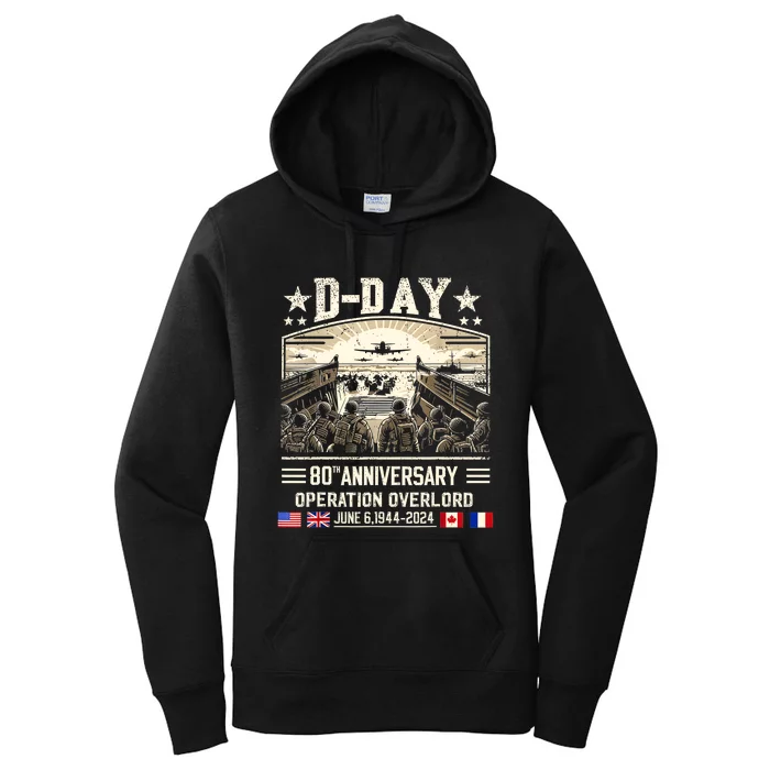 Dday Dwight D. Eisenhower Quote Dday 80th Anniversary Women's Pullover Hoodie