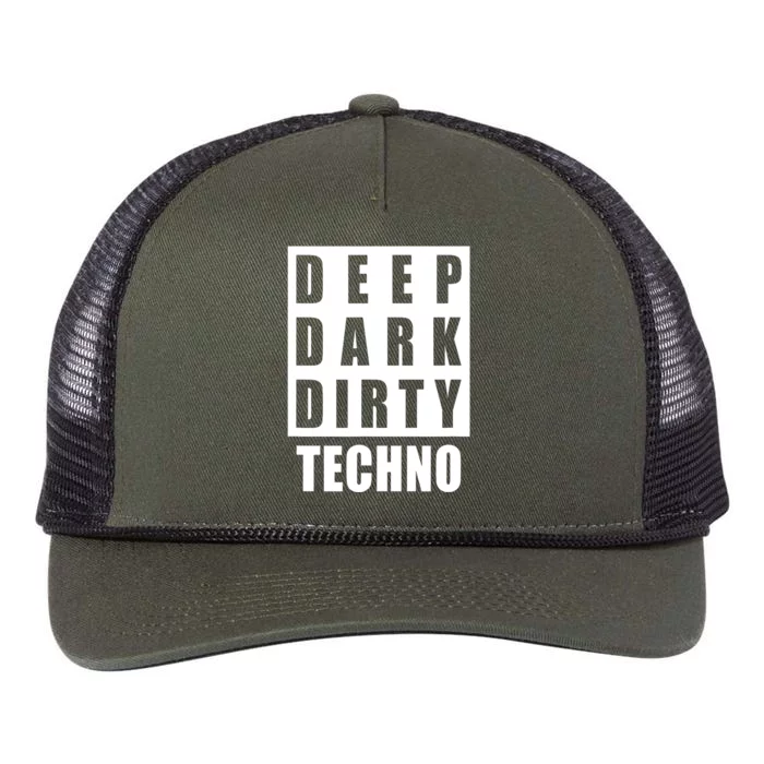 Deep Dark Dirty Techno Clubbing Festival Dj Edm Retro Rope Trucker Hat Cap