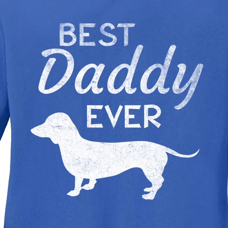 Dachshund Daddy Dad Dog Lover Fathers Day Funny Gift Ladies Long Sleeve Shirt