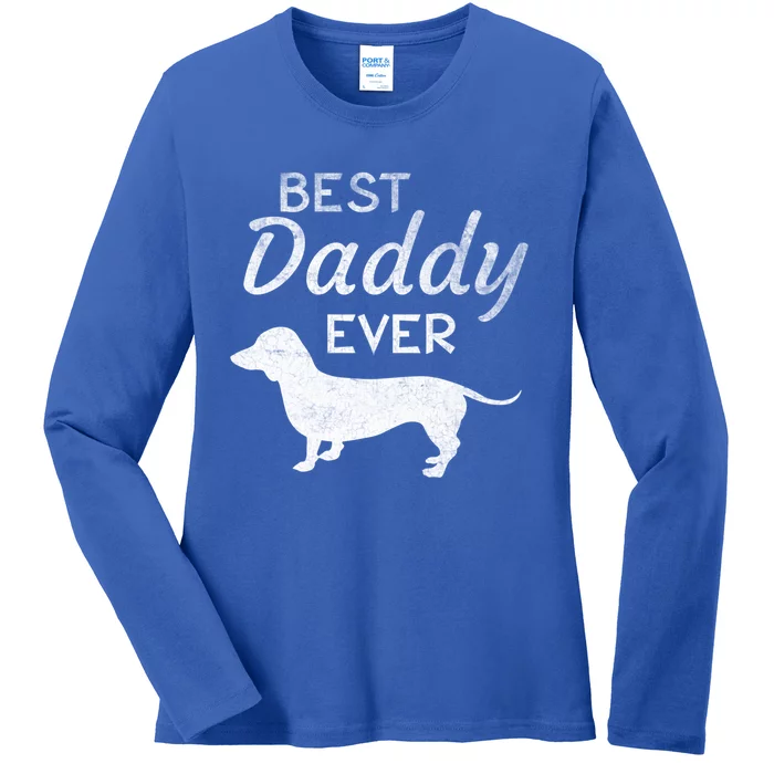 Dachshund Daddy Dad Dog Lover Fathers Day Funny Gift Ladies Long Sleeve Shirt