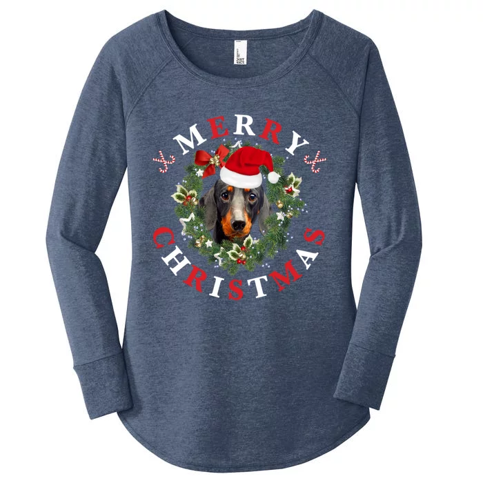 Dachshund Dachshund Dog Dachshund Christmas Cute Gift Women's Perfect Tri Tunic Long Sleeve Shirt