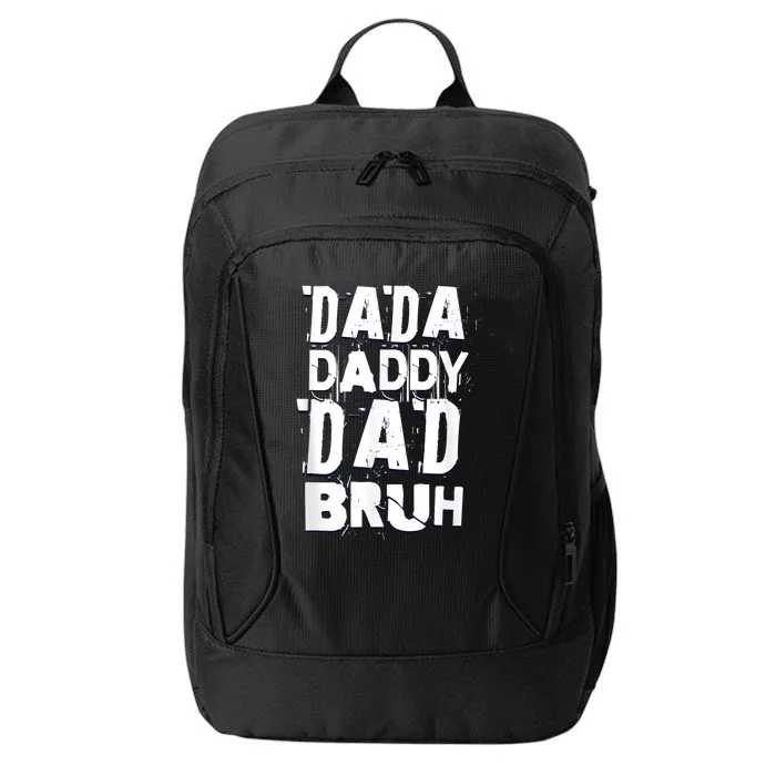 Dada Daddy Dad Bruh Funny Happy Fathers Day Vintage City Backpack