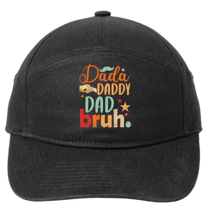 Dada Daddy Dad Bruh Happy Fars Day 7-Panel Snapback Hat