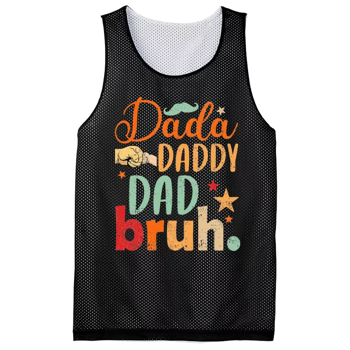 Dada Daddy Dad Bruh Happy Fars Day Mesh Reversible Basketball Jersey Tank