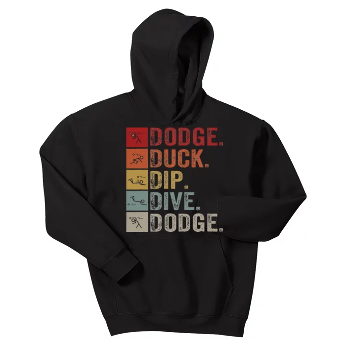 Duck Dip Dive I Ball Games I Funny Dodgeball Kids Hoodie