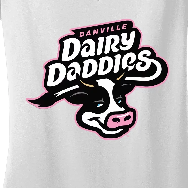 Danville Dairy Daddies Cow Women's V-Neck T-Shirt