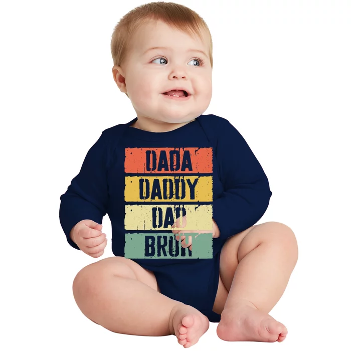 Dada Daddy Dad Bruh FatherS Day Baby Long Sleeve Bodysuit