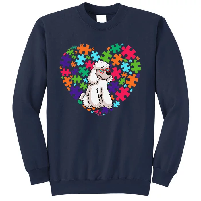 Dog Dad Dog Mom Gifts Autism Awareness Poodle Sweatshirt