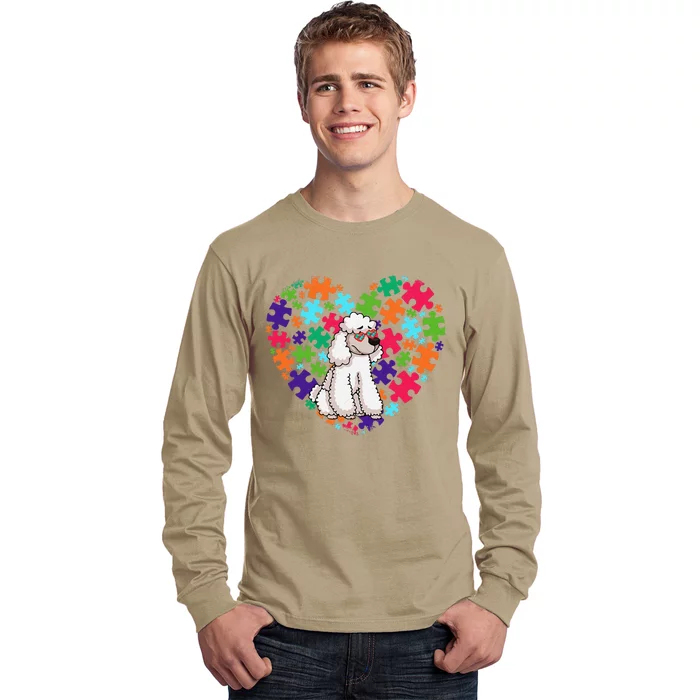 Dog Dad Dog Mom Gifts Autism Awareness Poodle Long Sleeve Shirt