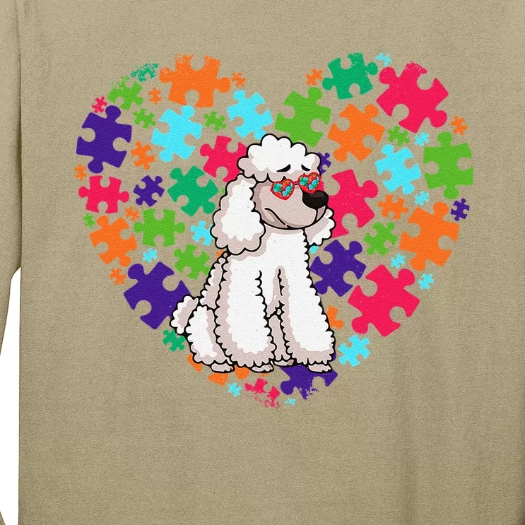 Dog Dad Dog Mom Gifts Autism Awareness Poodle Long Sleeve Shirt