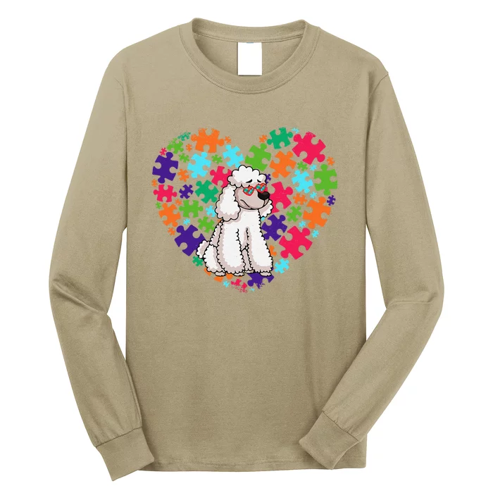 Dog Dad Dog Mom Gifts Autism Awareness Poodle Long Sleeve Shirt