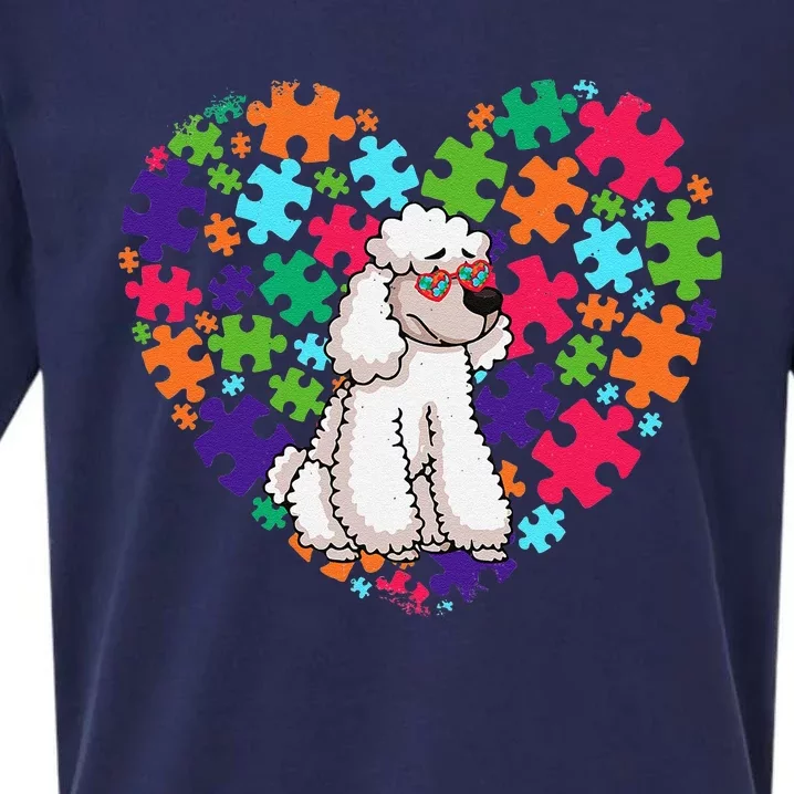 Dog Dad Dog Mom Gifts Autism Awareness Poodle Sueded Cloud Jersey T-Shirt