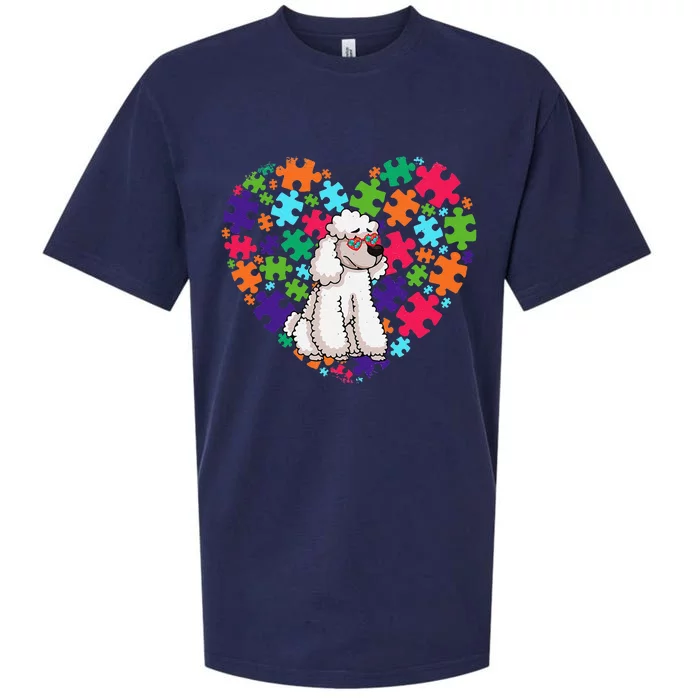 Dog Dad Dog Mom Gifts Autism Awareness Poodle Sueded Cloud Jersey T-Shirt