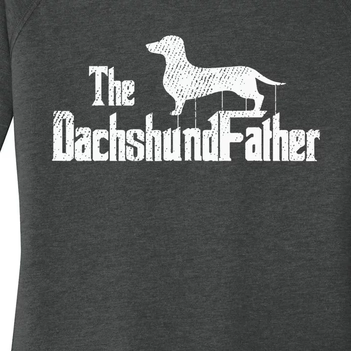 Dachshund Dad Dog Fathers Day Funny dog lover Women's Perfect Tri Tunic Long Sleeve Shirt