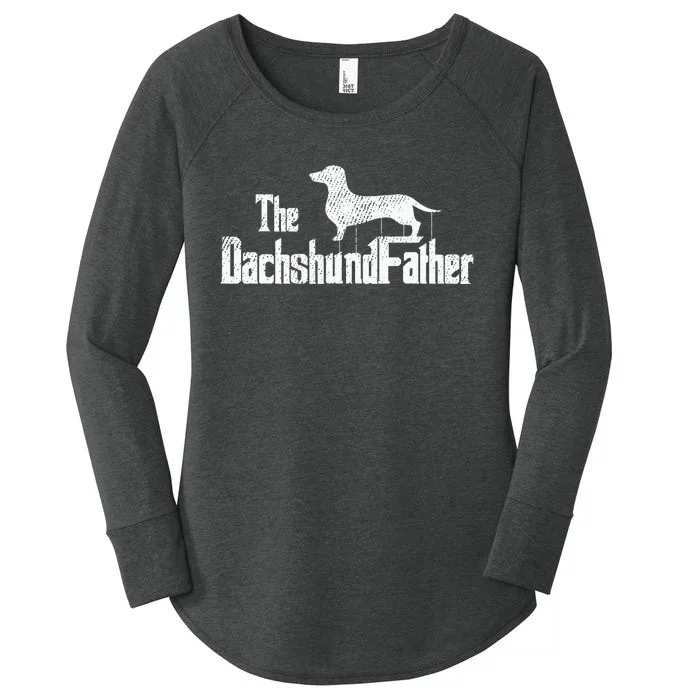 Dachshund Dad Dog Fathers Day Funny dog lover Women's Perfect Tri Tunic Long Sleeve Shirt