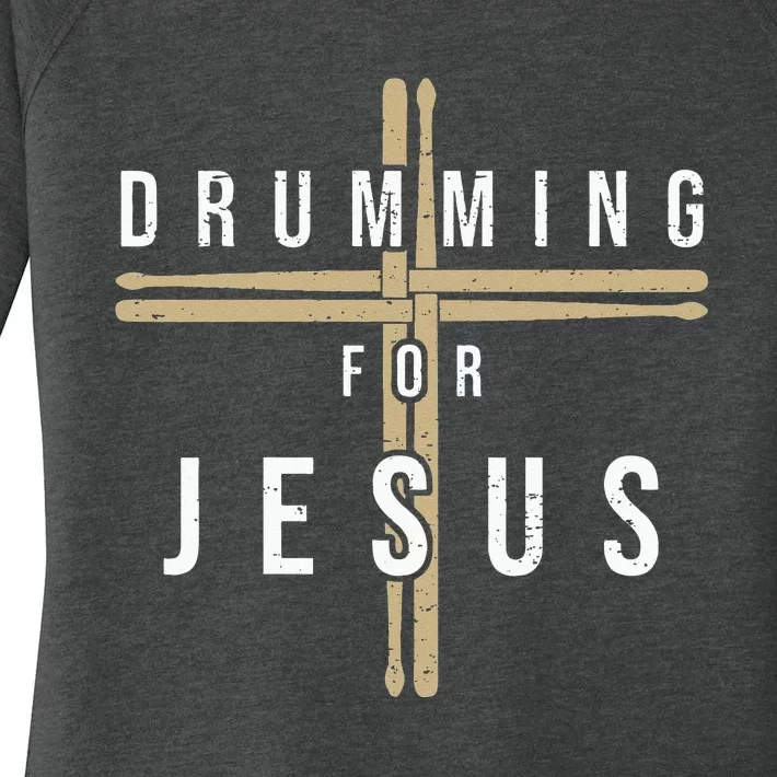 Drummer Drumming Drums Percussion I Jesus Christian Church Women's Perfect Tri Tunic Long Sleeve Shirt