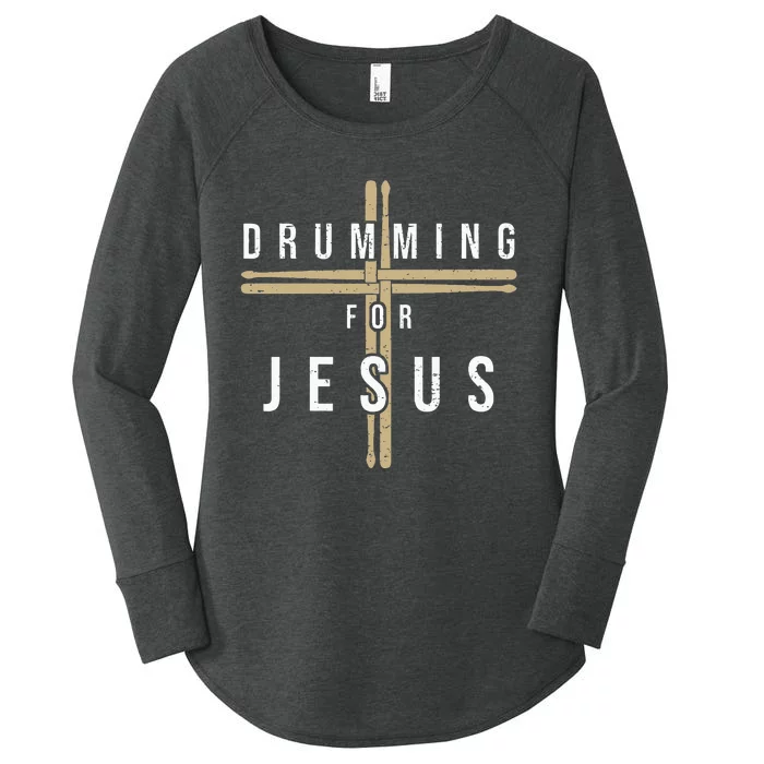 Drummer Drumming Drums Percussion I Jesus Christian Church Women's Perfect Tri Tunic Long Sleeve Shirt