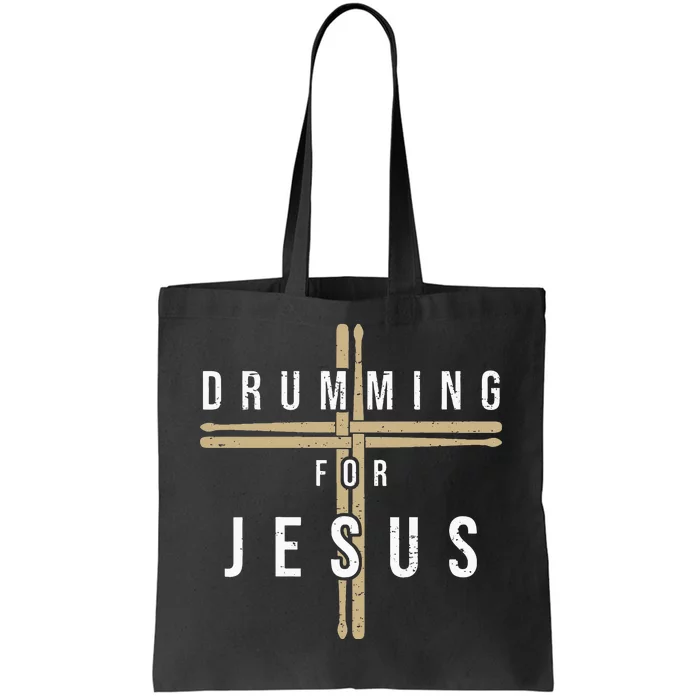 Drummer Drumming Drums Percussion I Jesus Christian Church Tote Bag