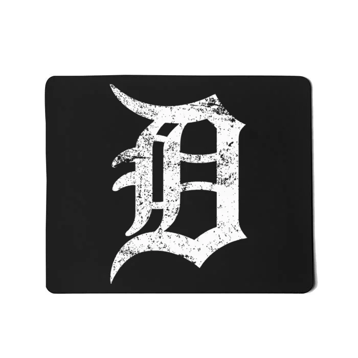 Distressed Detroit D Lettering Design Mousepad