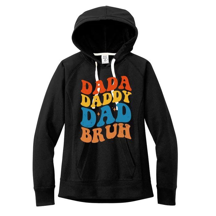 Dada Daddy Dad Bruh Retro Vintage Women's Fleece Hoodie