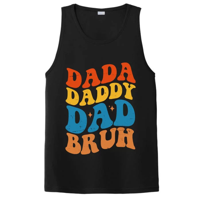 Dada Daddy Dad Bruh Retro Vintage Performance Tank