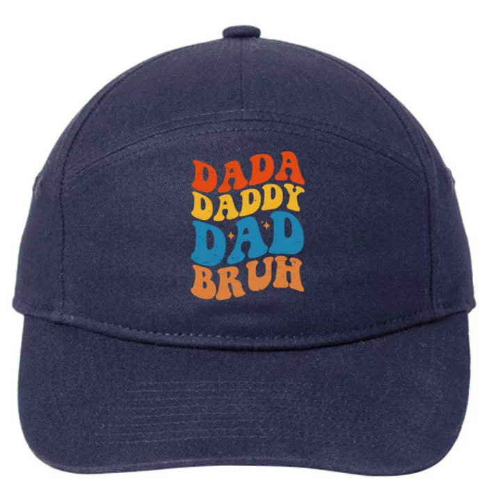 Dada Daddy Dad Bruh Retro Vintage 7-Panel Snapback Hat