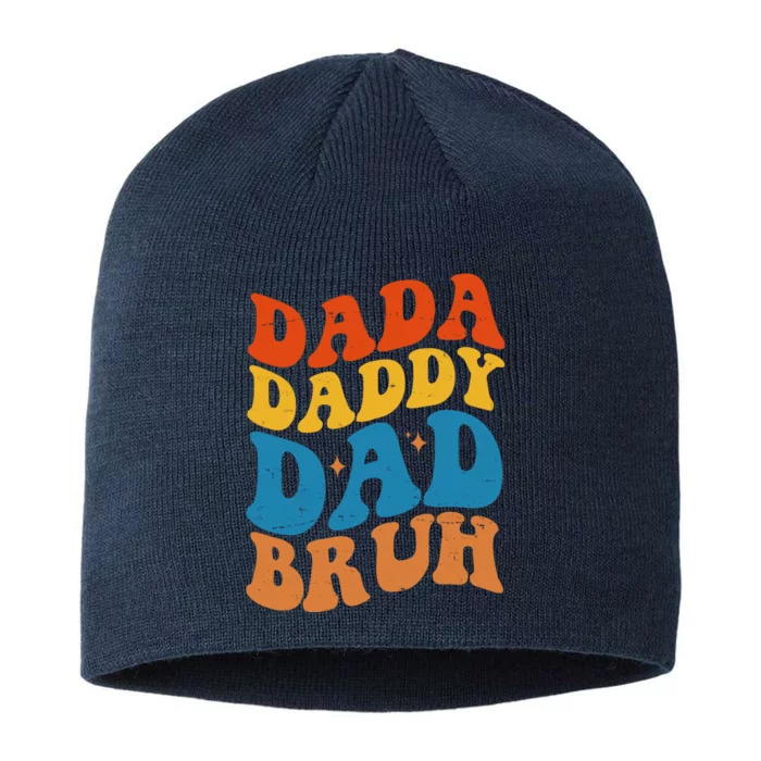 Dada Daddy Dad Bruh Retro Vintage 8 1/2in Sustainable Knit Beanie