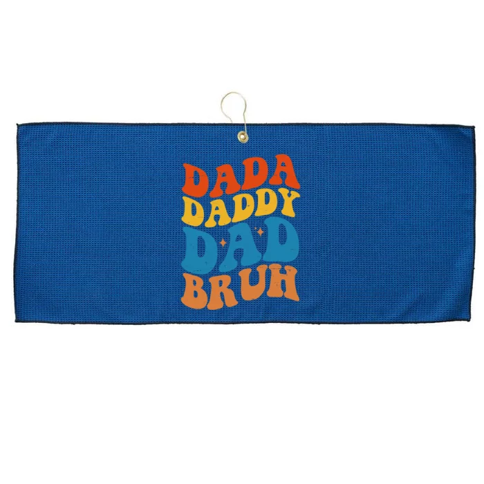 Dada Daddy Dad Bruh Retro Vintage Large Microfiber Waffle Golf Towel