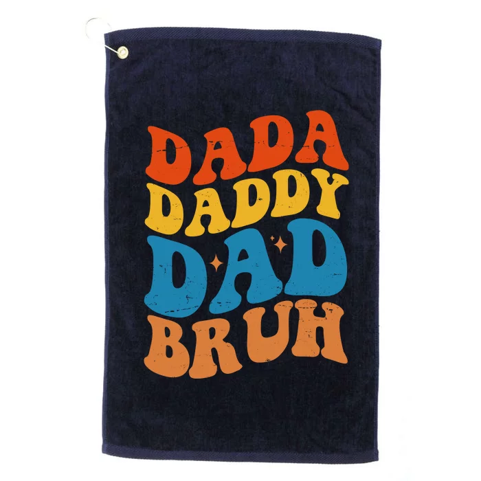 Dada Daddy Dad Bruh Retro Vintage Platinum Collection Golf Towel