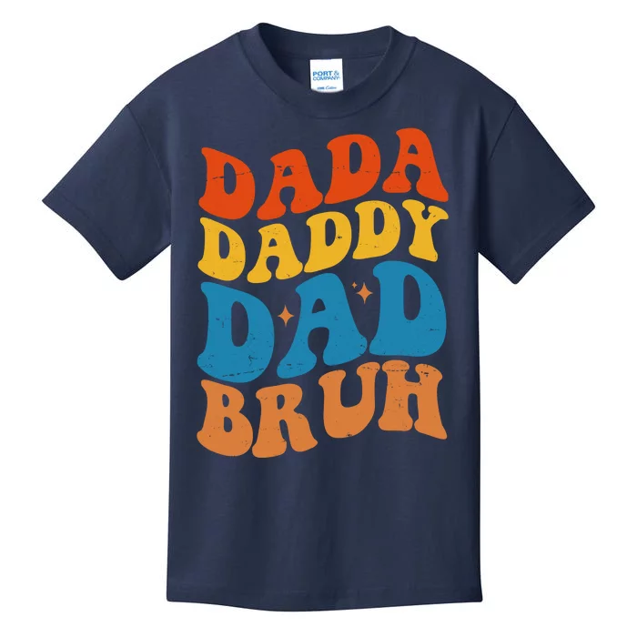 Dada Daddy Dad Bruh Retro Vintage Kids T-Shirt