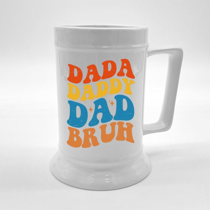 Dada Daddy Dad Bruh Retro Vintage Front & Back Beer Stein