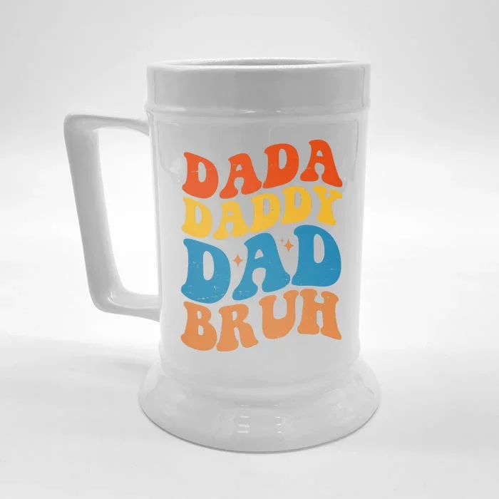 Dada Daddy Dad Bruh Retro Vintage Front & Back Beer Stein