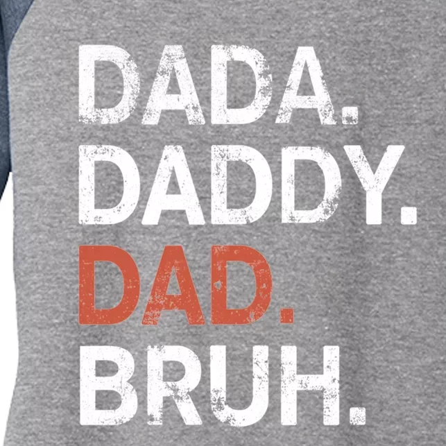 Dada Daddy Dad Bruh Gift Fathers Day 2024 Women's Tri-Blend 3/4-Sleeve Raglan Shirt