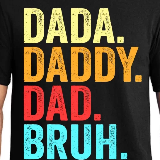 Dada Daddy Dad Bruh Fathers Day Groovy Funny Father Gifts Pajama Set