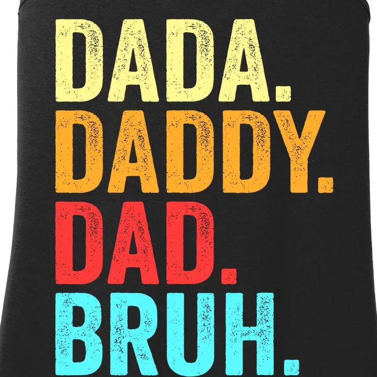 Dada Daddy Dad Bruh Fathers Day Groovy Funny Father Gifts Ladies Essential Tank