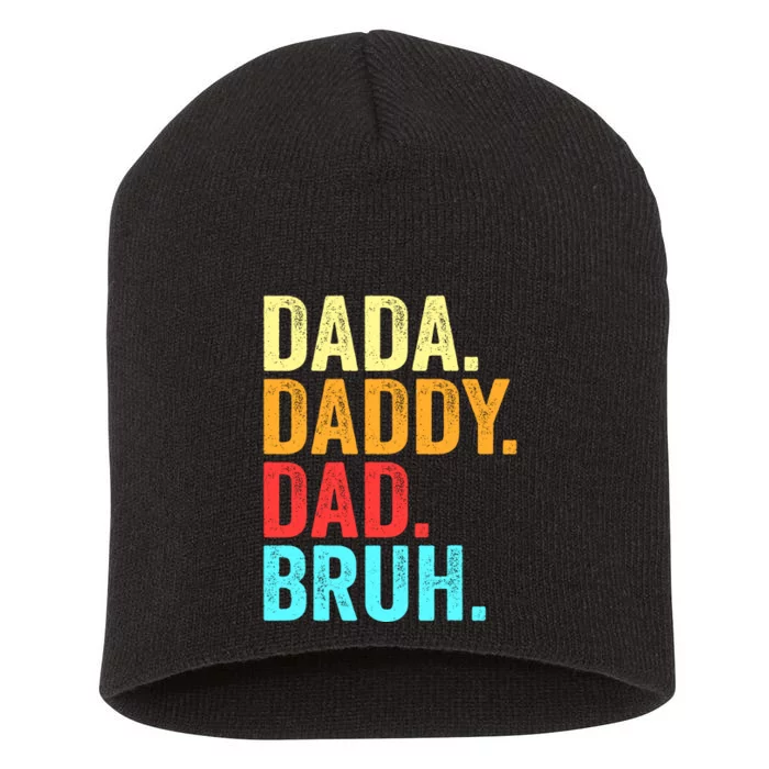 Dada Daddy Dad Bruh Fathers Day Groovy Funny Father Gifts Short Acrylic Beanie