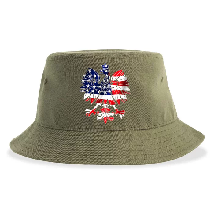 Dyngus Day Easter Polish Eagle American Flag Poland Usa Cute Gift Sustainable Bucket Hat