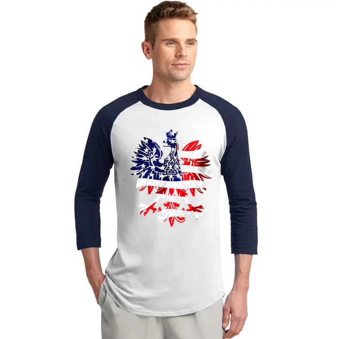 Dyngus Day Easter Polish Eagle American Flag Poland Usa Cute Gift Baseball Sleeve Shirt