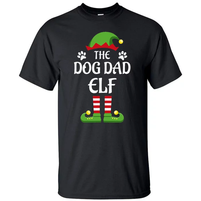 Dog Dad Elf Family Matching Group Christmas Tall T-Shirt