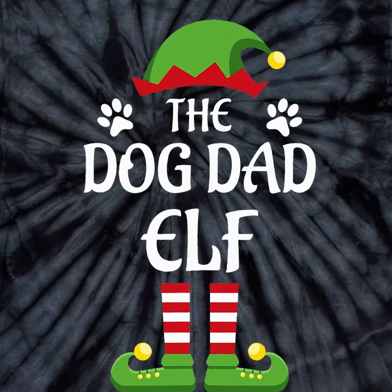 Dog Dad Elf Family Matching Group Christmas Tie-Dye T-Shirt