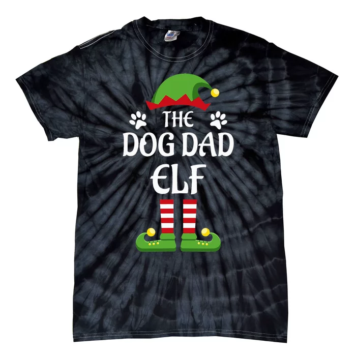 Dog Dad Elf Family Matching Group Christmas Tie-Dye T-Shirt