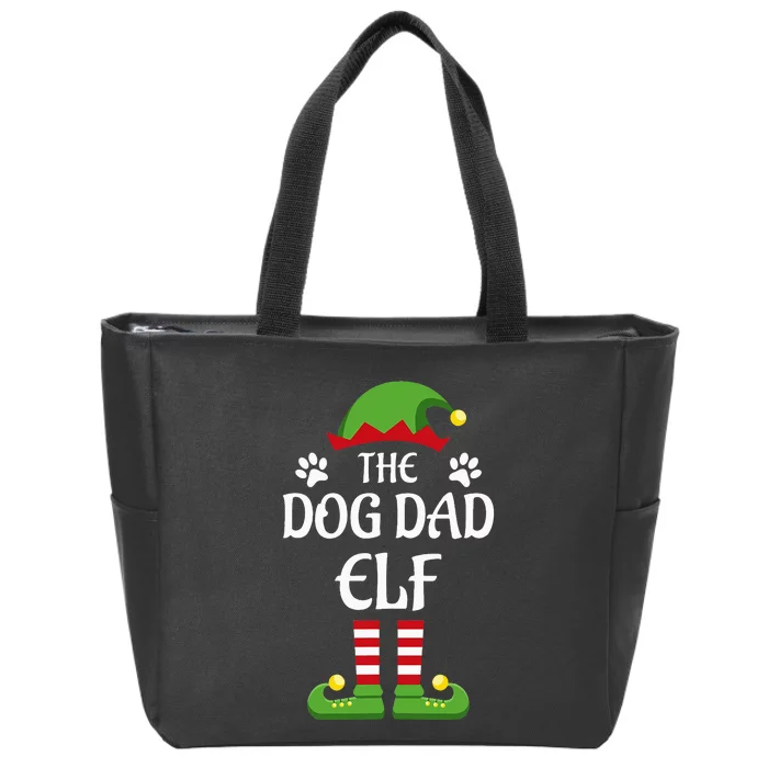 Dog Dad Elf Family Matching Group Christmas Zip Tote Bag