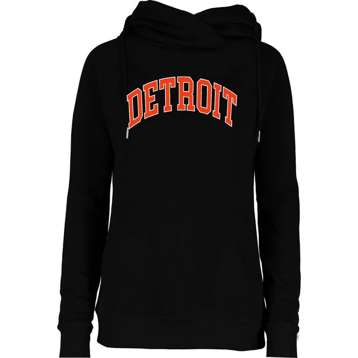 Detroit Womens Funnel Neck Pullover Hood