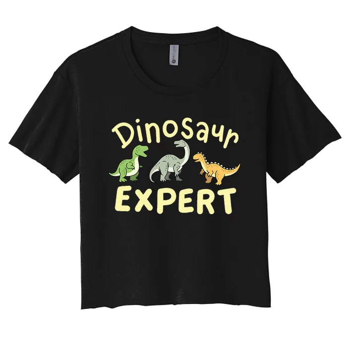 Dinosaur Dinosaurs Expert Paleontologist Women's Crop Top Tee