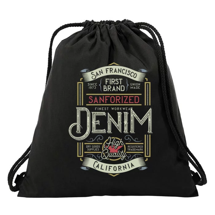 Denim Drawstring Bag