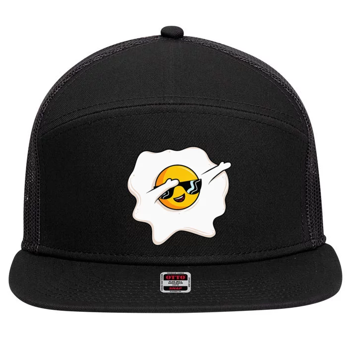 Dab Dabbing Egg Funny Fried Egg 7 Panel Mesh Trucker Snapback Hat