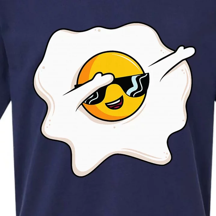 Dab Dabbing Egg Funny Fried Egg Sueded Cloud Jersey T-Shirt